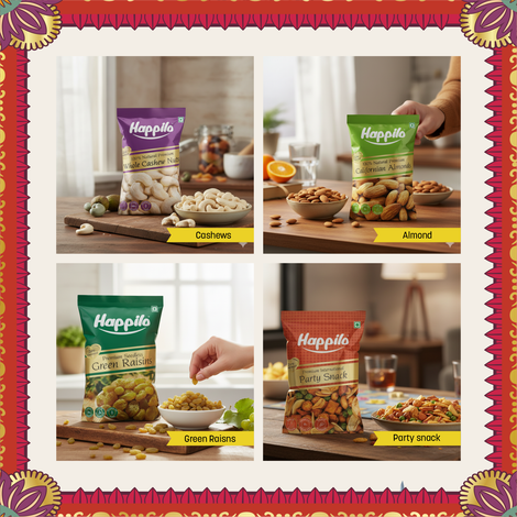 Happilo Celebration Premium Gift Box | Dry Fruit Dove Potli