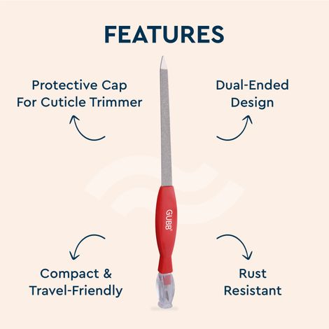 Gubb 2 In 1 Nail File & Cuticle Timmer - Assorted