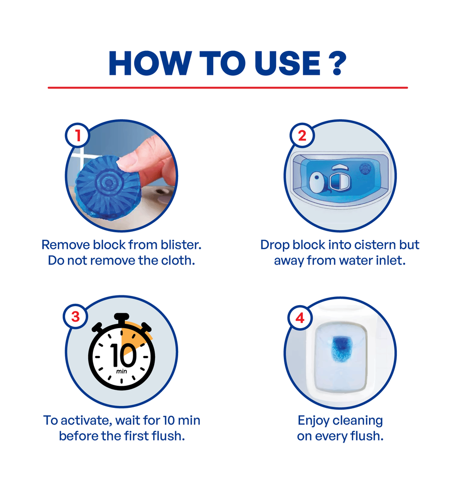 Varklin Toilet Blocks | Pack Of 6 | Toilet Flush Cleaner Balls