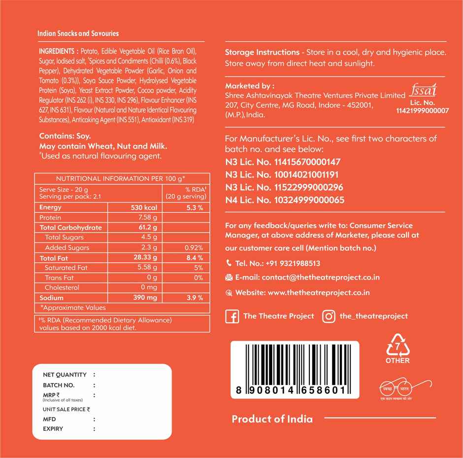 The Theatre Project Crinkle Cut Chips Combo