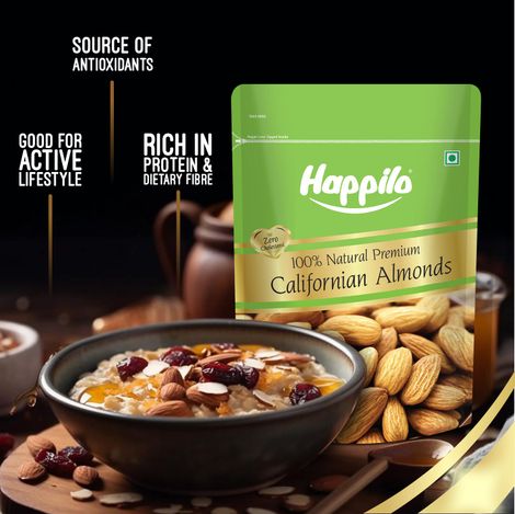 Happilo Premium California Almonds|Badam Giri|Dry Fruits