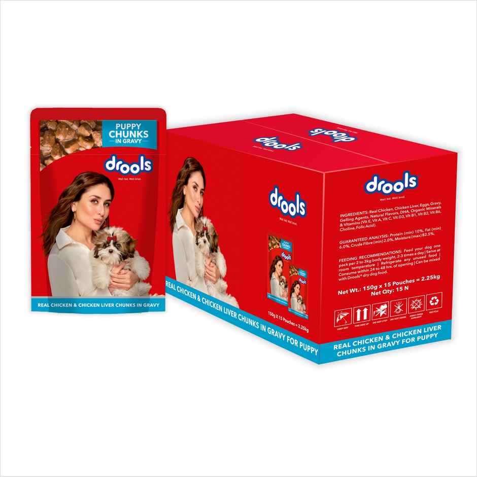 Drools Puppy Wet Dog Food - Real Chicken And Chicken Liver Chunks In Gravy