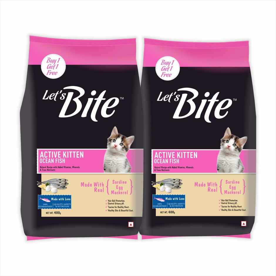 Let's Bite Active Kitten Ocean Fish Dry Cat Food (Buy 1 Get 1 Free)
