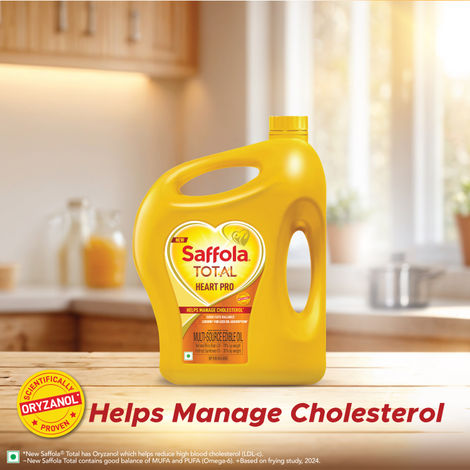 Saffola Total Refined Rice bran & Sunflower oil | Helps Manage Cholesterol | Heart Pro