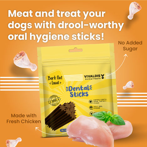 Bark Out Loud Dental Stick-Removes Plaque & Tartar, No Sugar Dog Treats