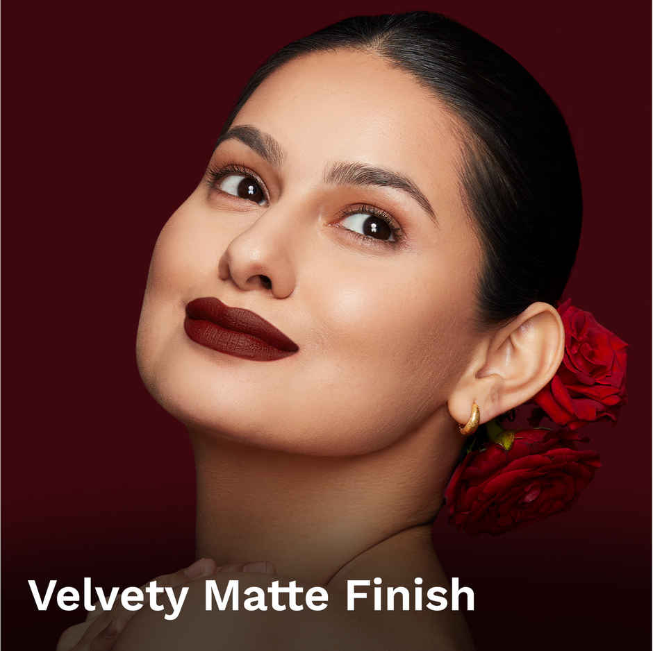 Pilgrim Matte Me Up Bullet Lipstick Creamy Lightweight Bold Non Drying SPF 30 | Cinnamon Lust 33