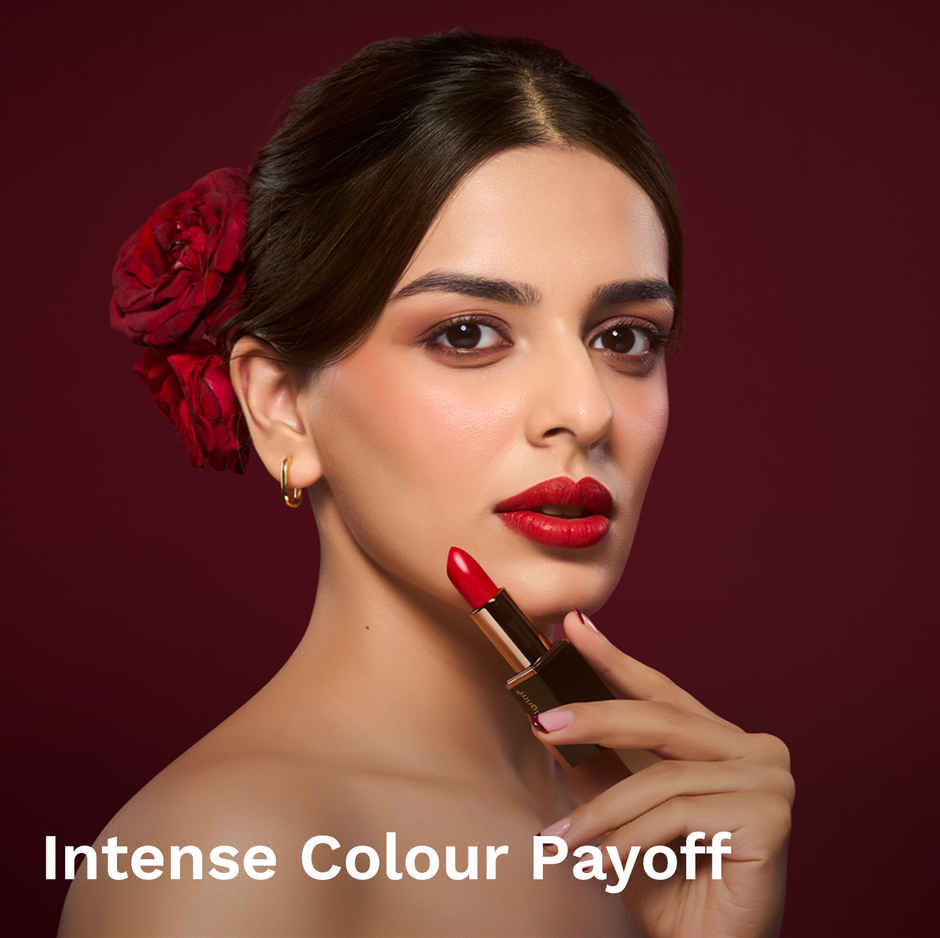 Pilgrim Matte Me Up Bullet Lipstick | Creamy Lightweight Bold Non Drying SPF 30 | Ruby Revolt 25