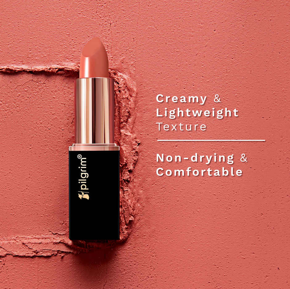 Pilgrim Matte Me Up Bullet Lipstick | Creamy Lightweight Bold Non Drying SPF 30 | Ruby Revolt 25