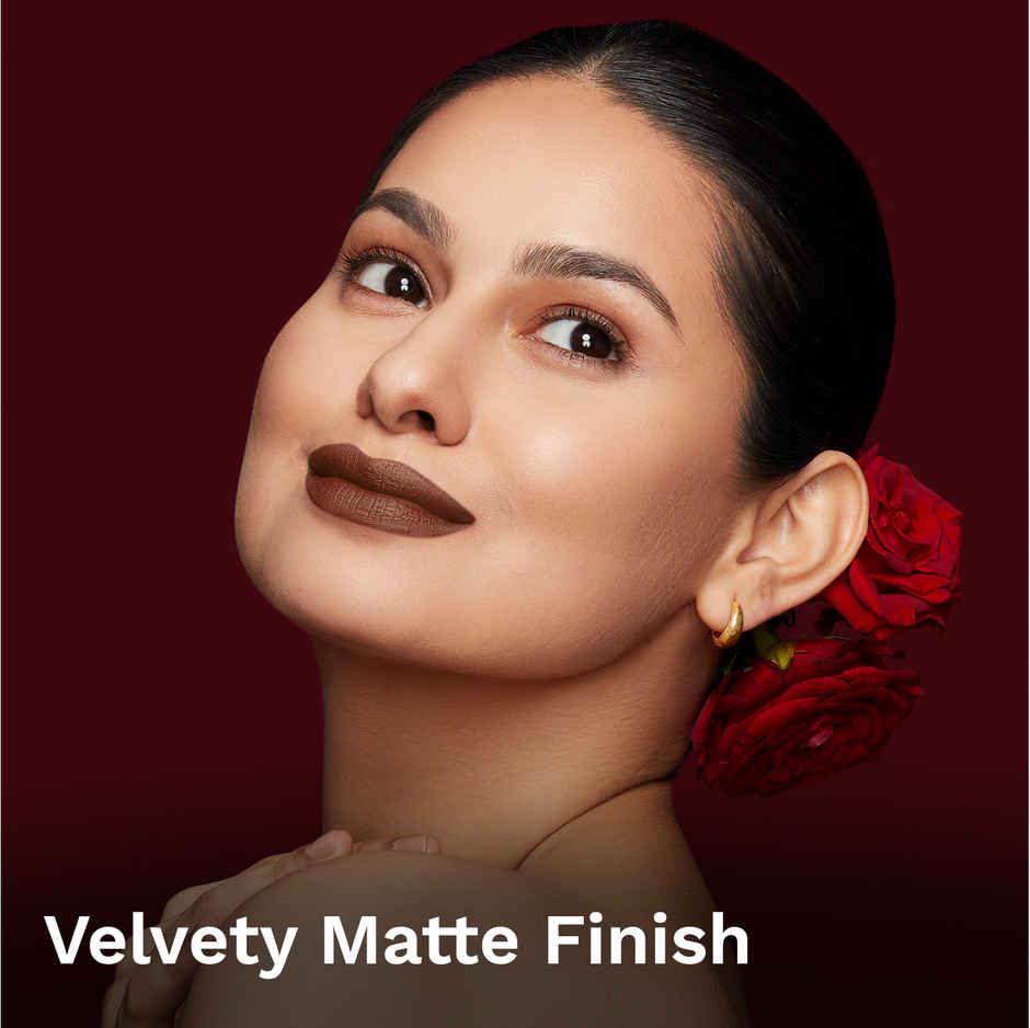 Pilgrim Matte Me Up Bullet Lipstick | Creamy Lightweight Bold Non Drying SPF 30 | Chocolate Tease 32