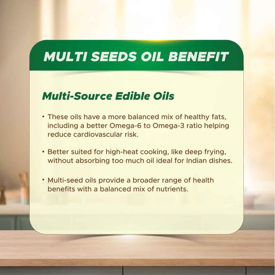 Saffola Tasty + Refined Rice bran & Corn Oil | 50% More Oryzanol | Multi-Source Edible Oil