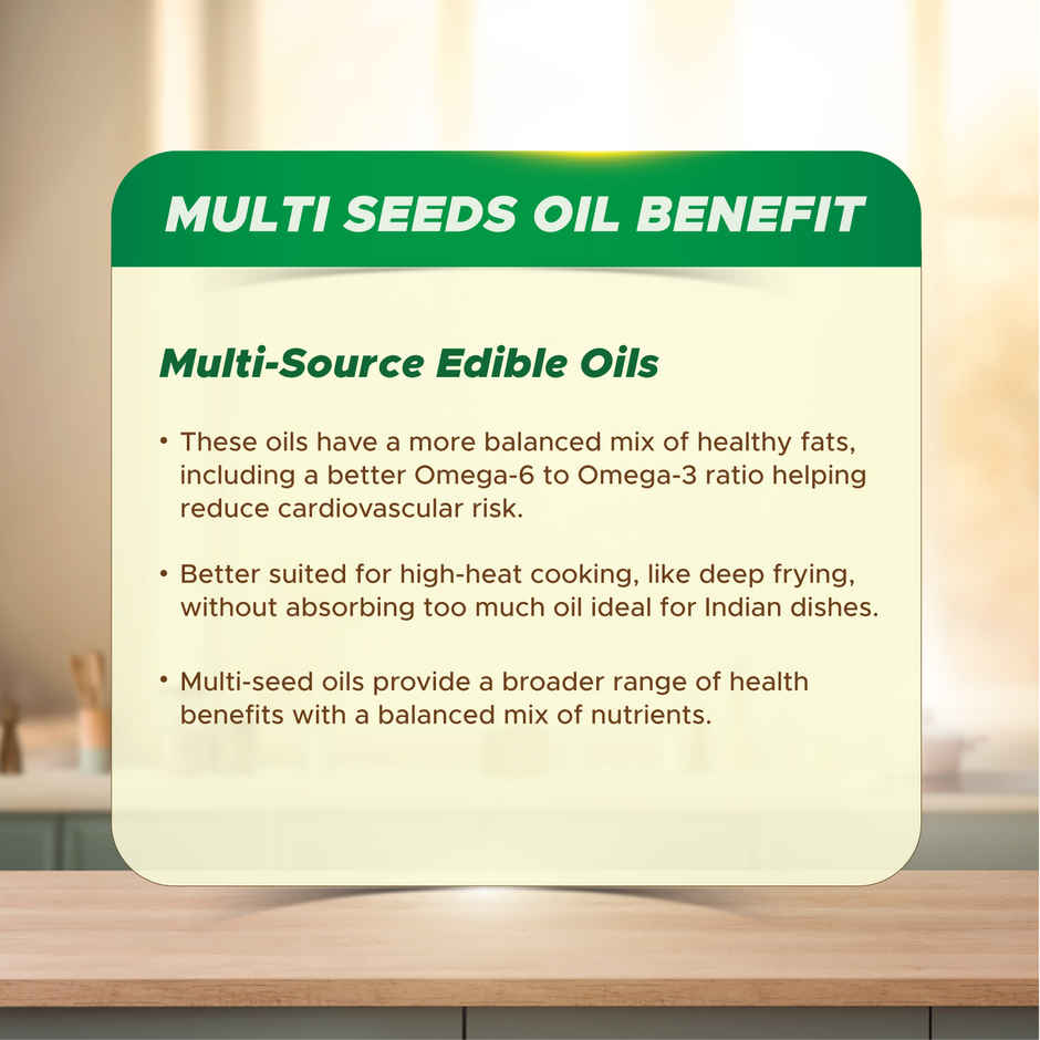 Saffola Tasty + Refined Rice bran & Corn Oil | 50% More Oryzanol | Multi-Source Edible Oil