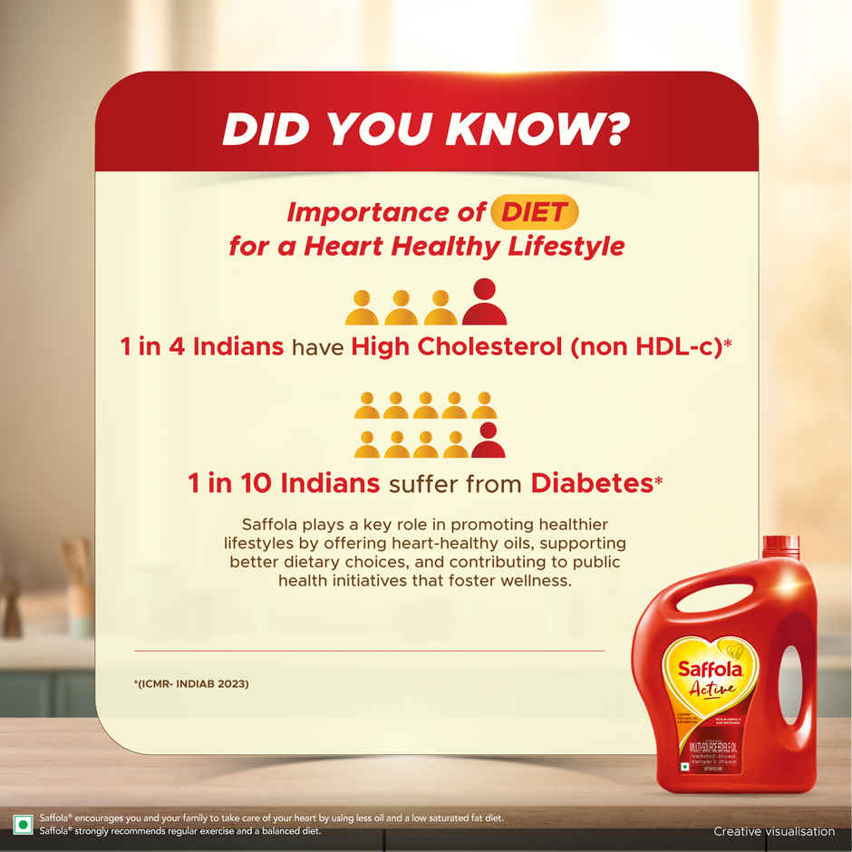 Saffola Active Rice Bran & Soyabean Oil | Rich in Omega 3 & Oryzanol Combo