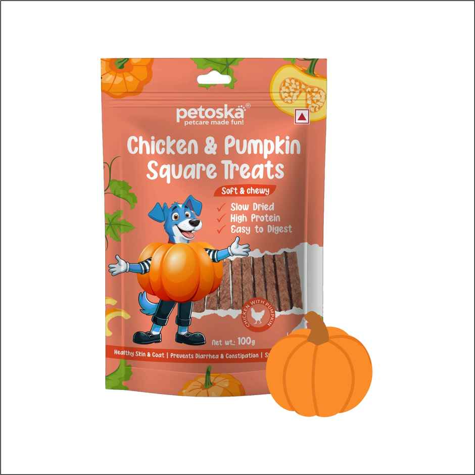 Petoska Dog Treats Chicken & Pumpkin Square Sticks
