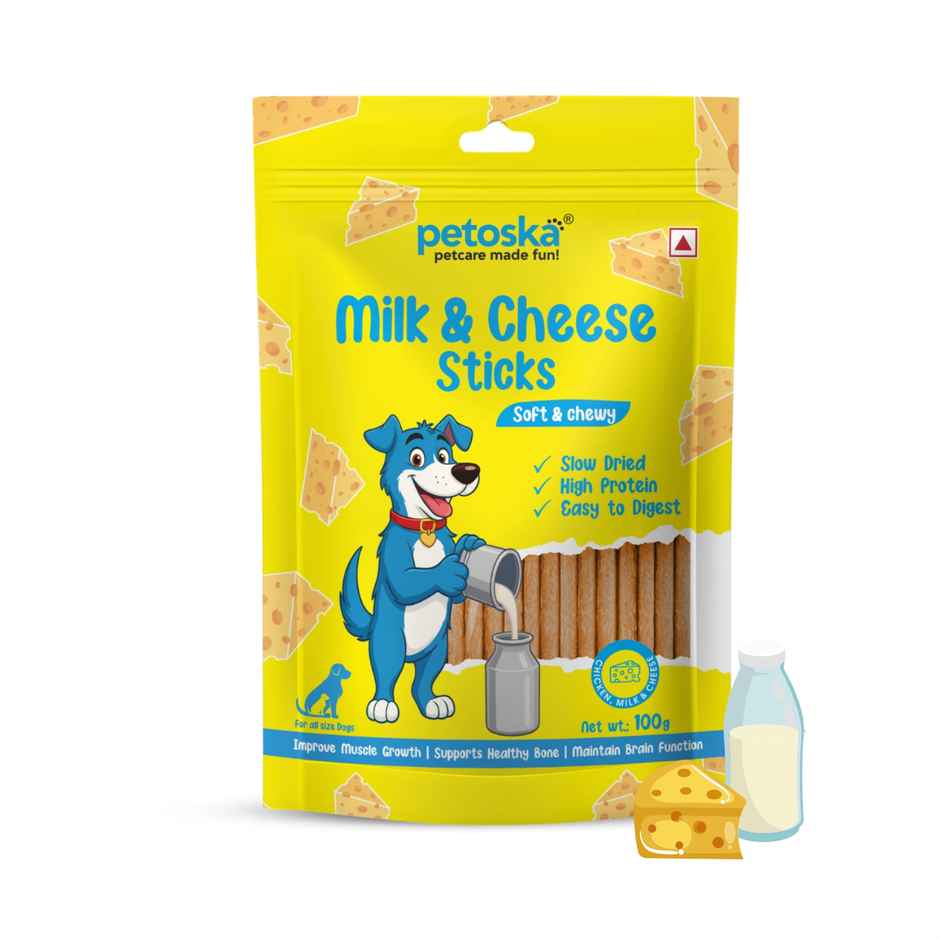 Petoska Dog Treats Milk & Cheese Chicken Sticks