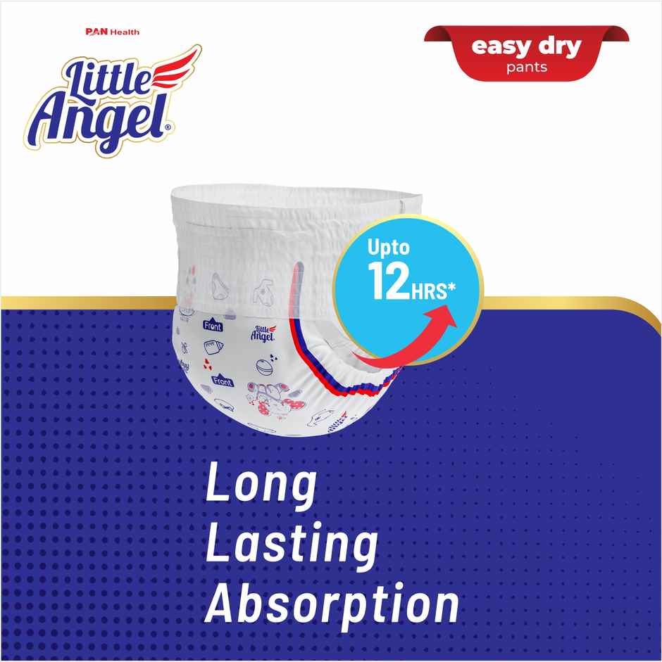 Little Angel Easy Dry Diaper Pants With 12 Hrs Absorption | M