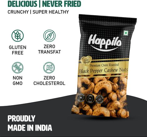 Happilo Oven Roasted Black Pepper Cashews