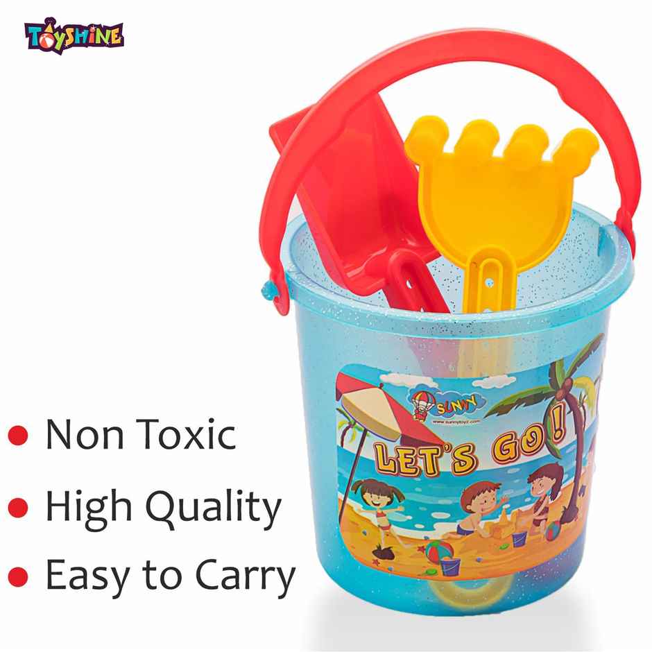 Toyshine 13 Pc Beach Play Set With Laddu Ball Catcher Game - Fun Sand Toys | Multicolor