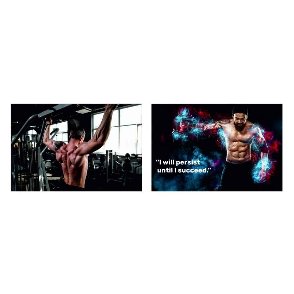 Paper Plane Design Motivational Gym/Fitness Workout Posters | Set of 10 | (12 Inch x 18 Inch) D4