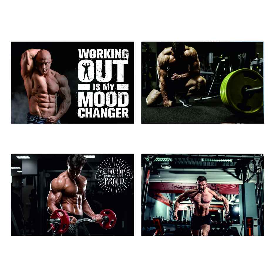 Paper Plane Design Motivational Gym/Fitness Workout Posters | Set of 10 | (12 Inch x 18 Inch) D6