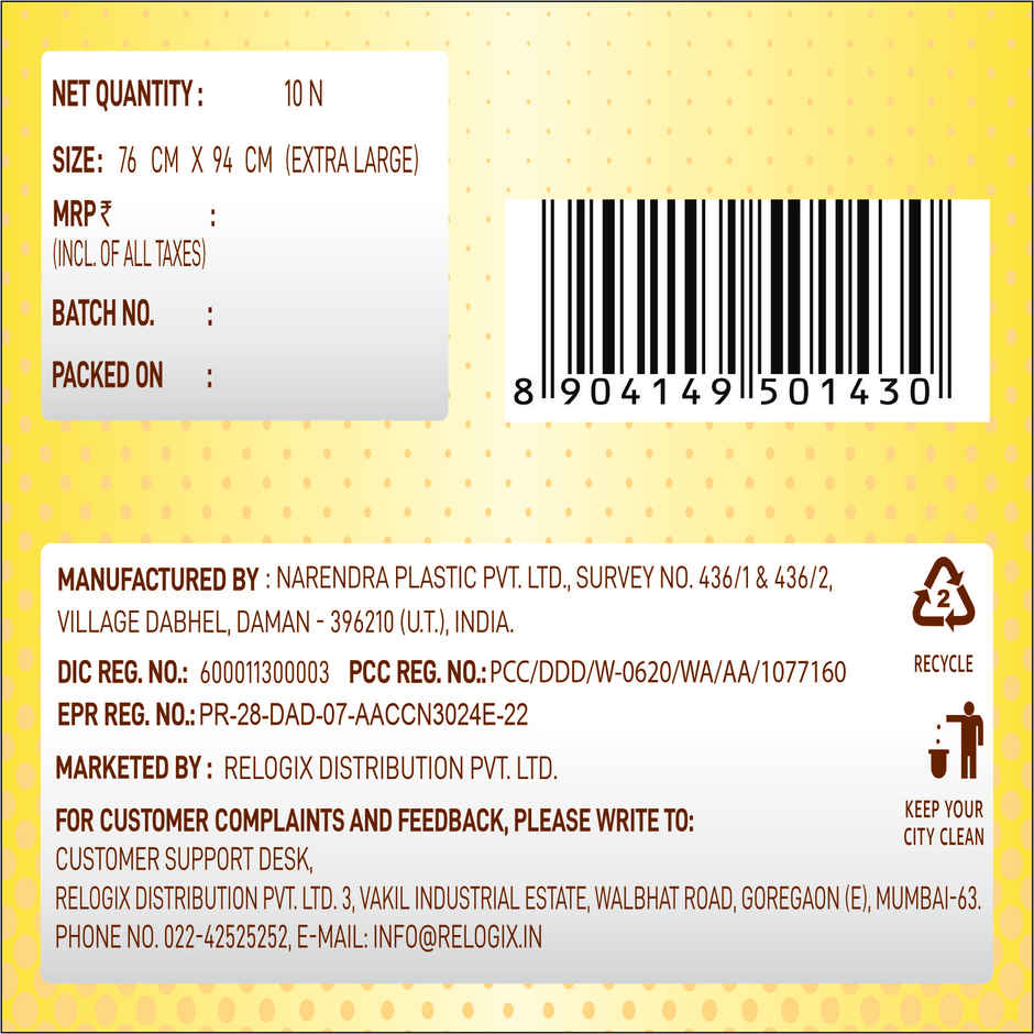 Crystal Extra Large Black Garbage Bag Roll 30X37