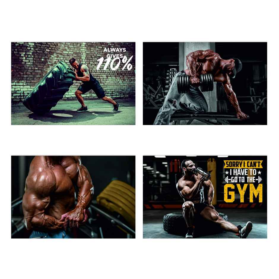 Paper Plane Design Motivational Gym/Fitness Workout Posters | Set of 10 | (12 Inch x 18 Inch) D6