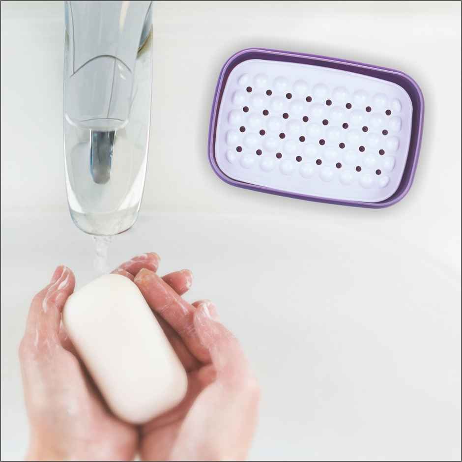 Nayasa Bubbles Rectangle Soap Case Purple