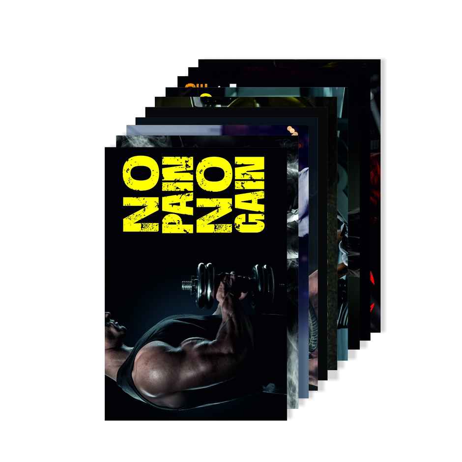 Paper Plane Design Motivational Gym/Fitness Workout Posters | Set of 10 | (12 Inch x 18 Inch) D1