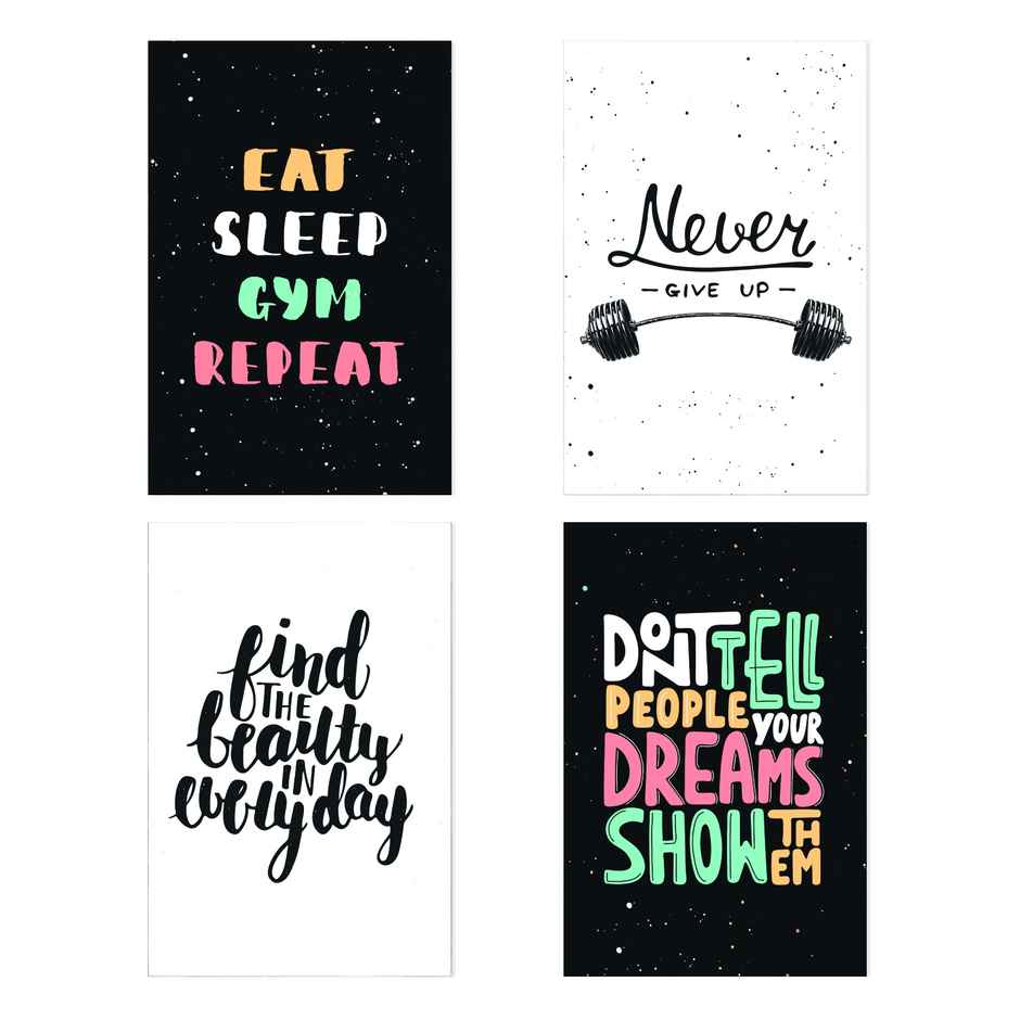 Paper Plane Design Motivational Gym/Fitness Workout Posters | Set of 10 | (12 Inch x 18 Inch) D8