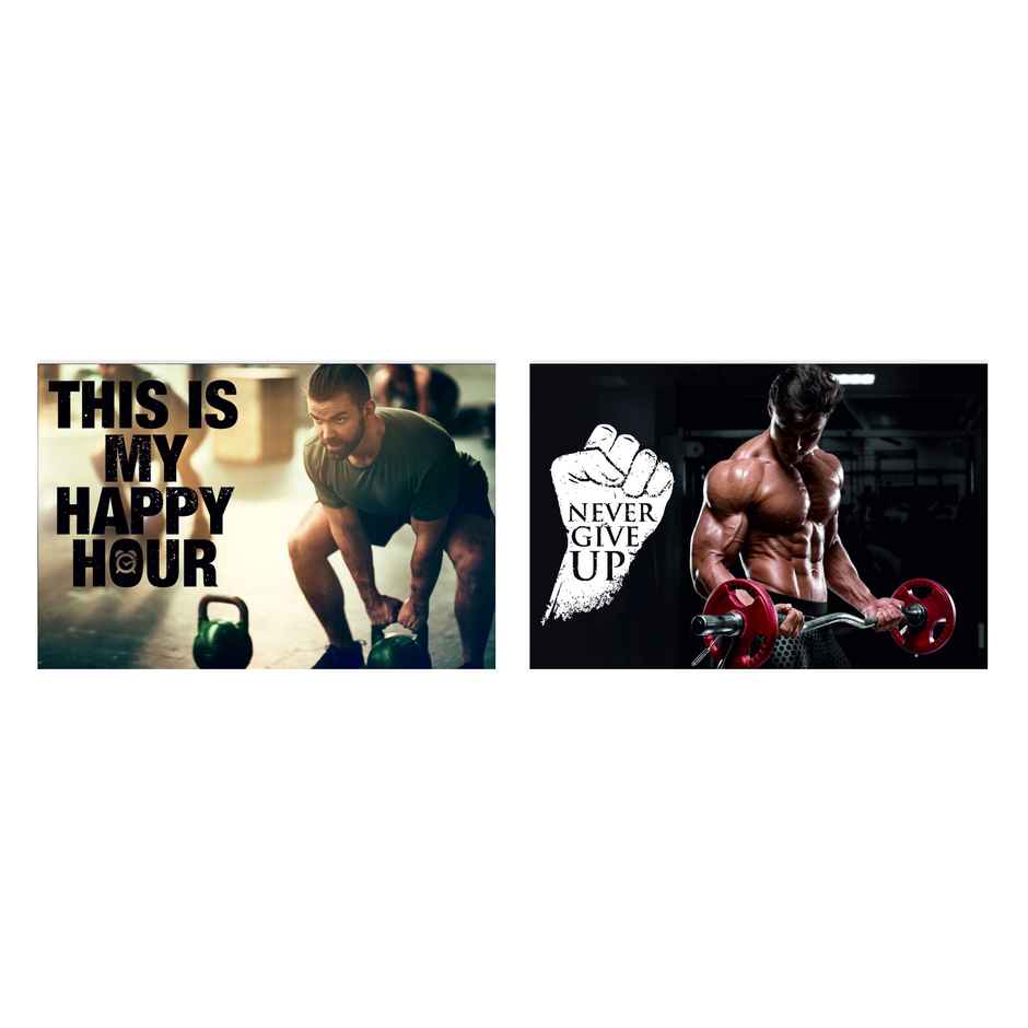 Paper Plane Design Motivational Gym/Fitness Workout Posters | Set of 10 | (12 Inch x 18 Inch) D3