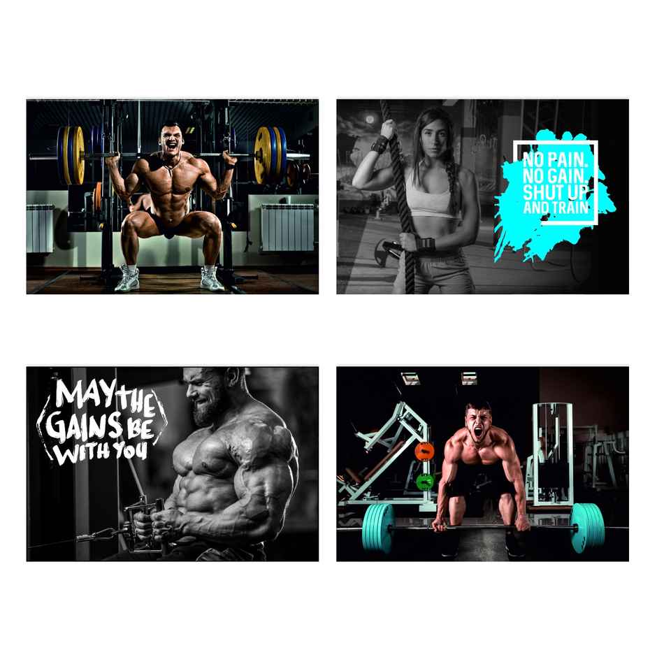 Paper Plane Design Motivational Gym/Fitness Workout Posters | Set of 10 | (12 Inch x 18 Inch) D2