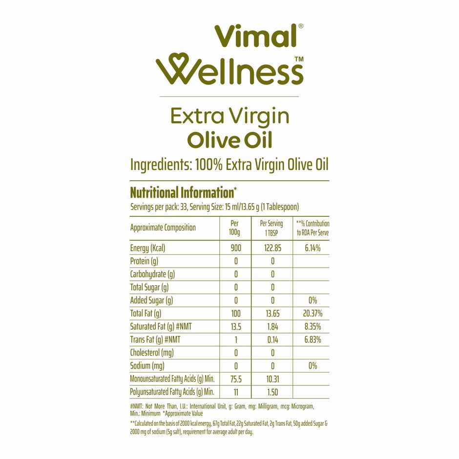 Vimal Oil Extra Virgin Olive Oil