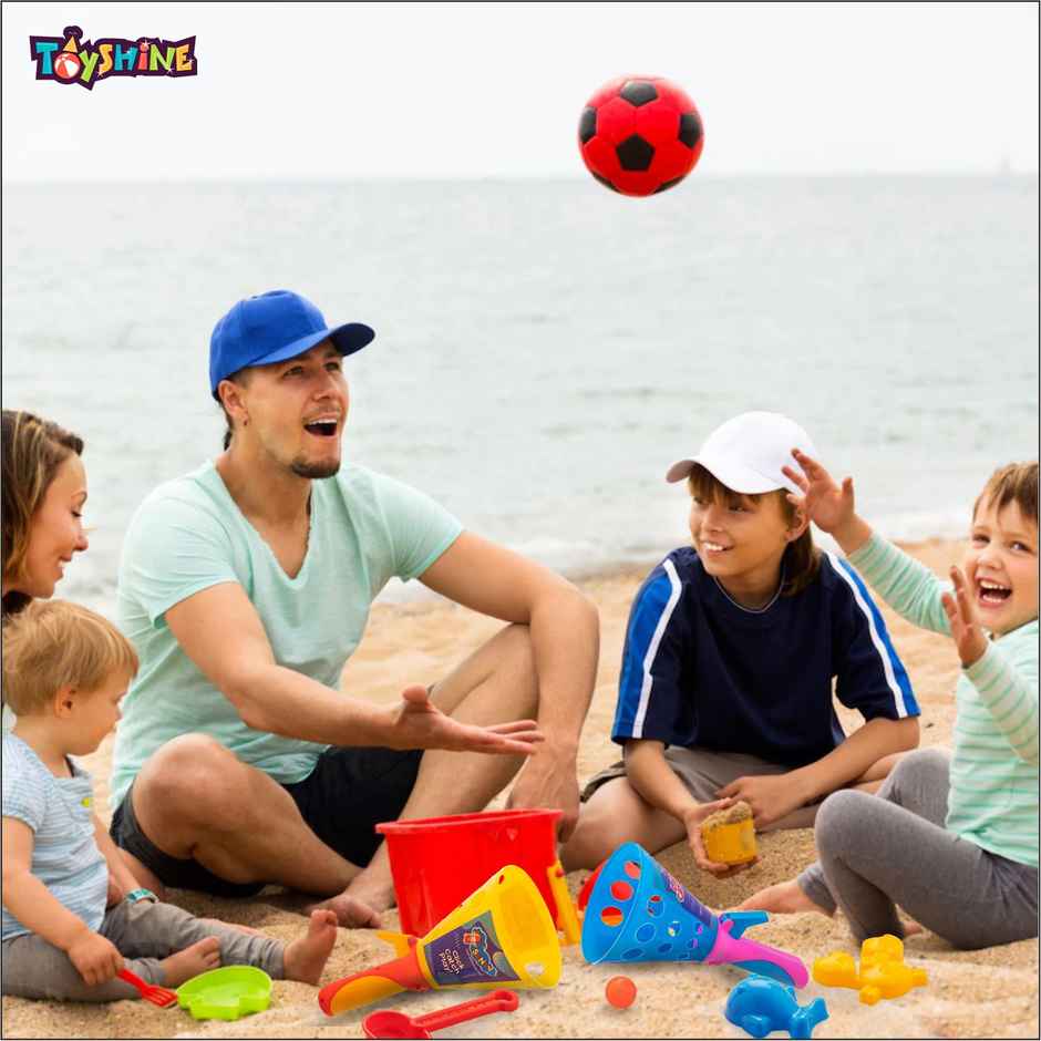 Toyshine 13 Pc Beach Play Set With Laddu Ball Catcher Game - Fun Sand Toys | Multicolor