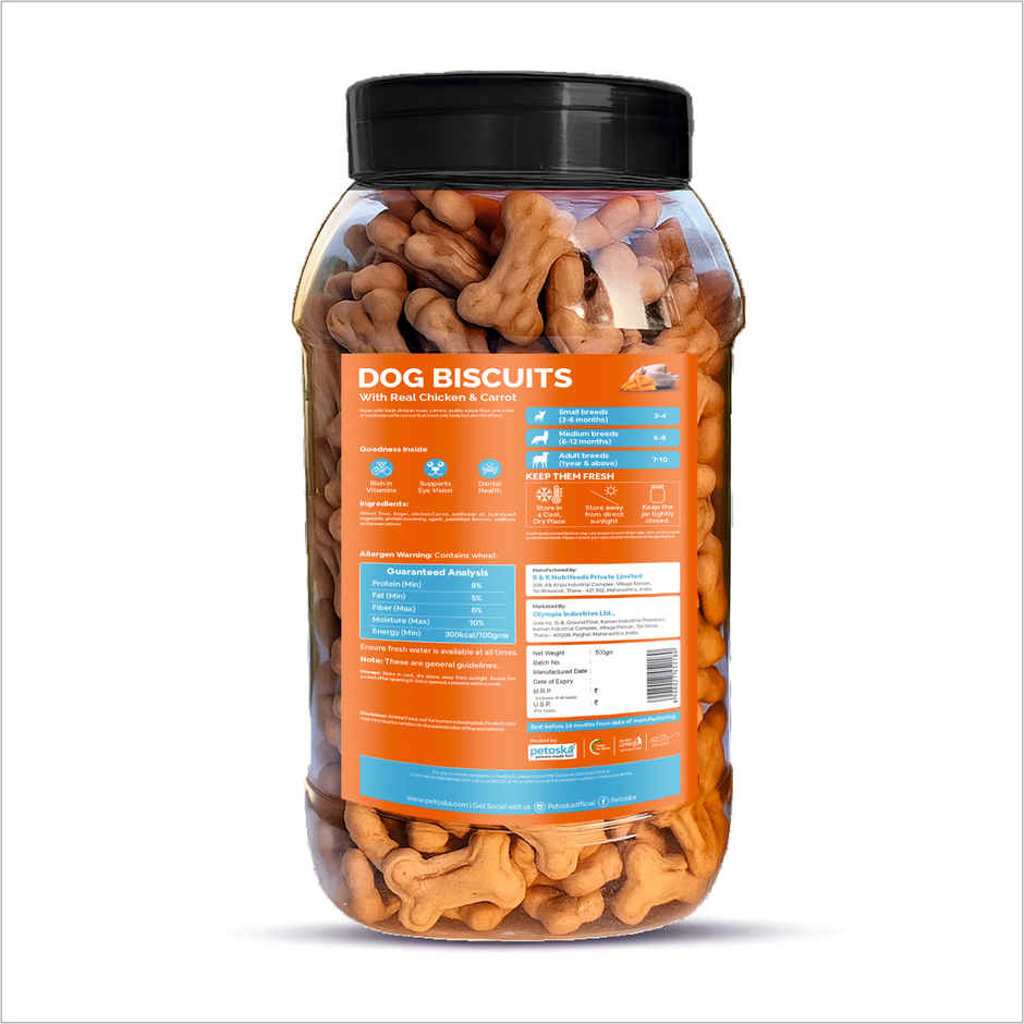 Petoska Dog Biscuits Chicken and Carrot