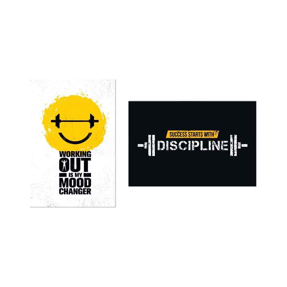 Paper Plane Design Motivational Gym/Fitness Workout Posters | Set of 10 | (12 Inch x 18 Inch) D11