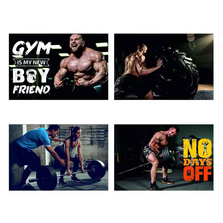 Paper Plane Design Motivational Gym/Fitness Workout Posters | Set of 10 | (12 Inch x 18 Inch) D3