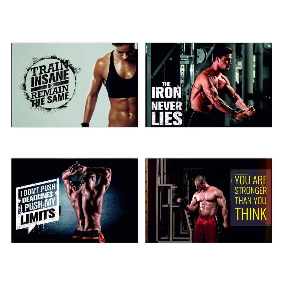 Paper Plane Design Motivational Gym/Fitness Workout Posters | Set of 10 | (12 Inch x 18 Inch) D2