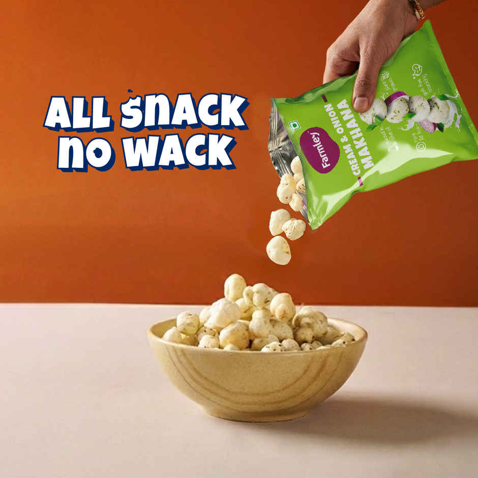 Farmley Cream & Onion  Makhana Roasted In Olive Oil Healthy Snacks