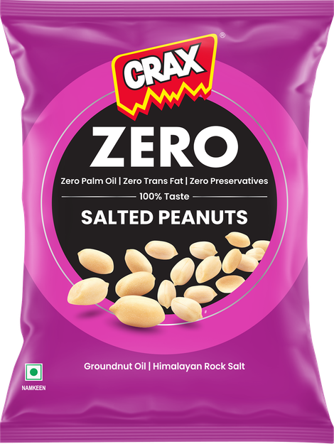 Crax Zero Classic Salted Peanuts Namkeen Snacks - No Palm Oil, Himalayan Rock Salt