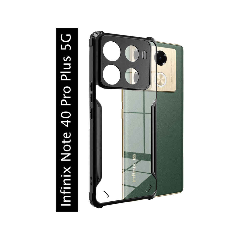 Kwine Case Infinix Note 40 Pro Plus Back Cover - Black Bordered Transparent Case