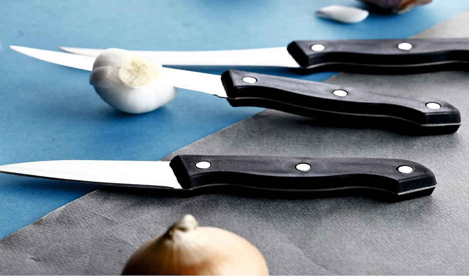 Ganesh Stainless Steel Fruit Knife Vegetable Cutting Chopping Serrated Edge - Color May Vary