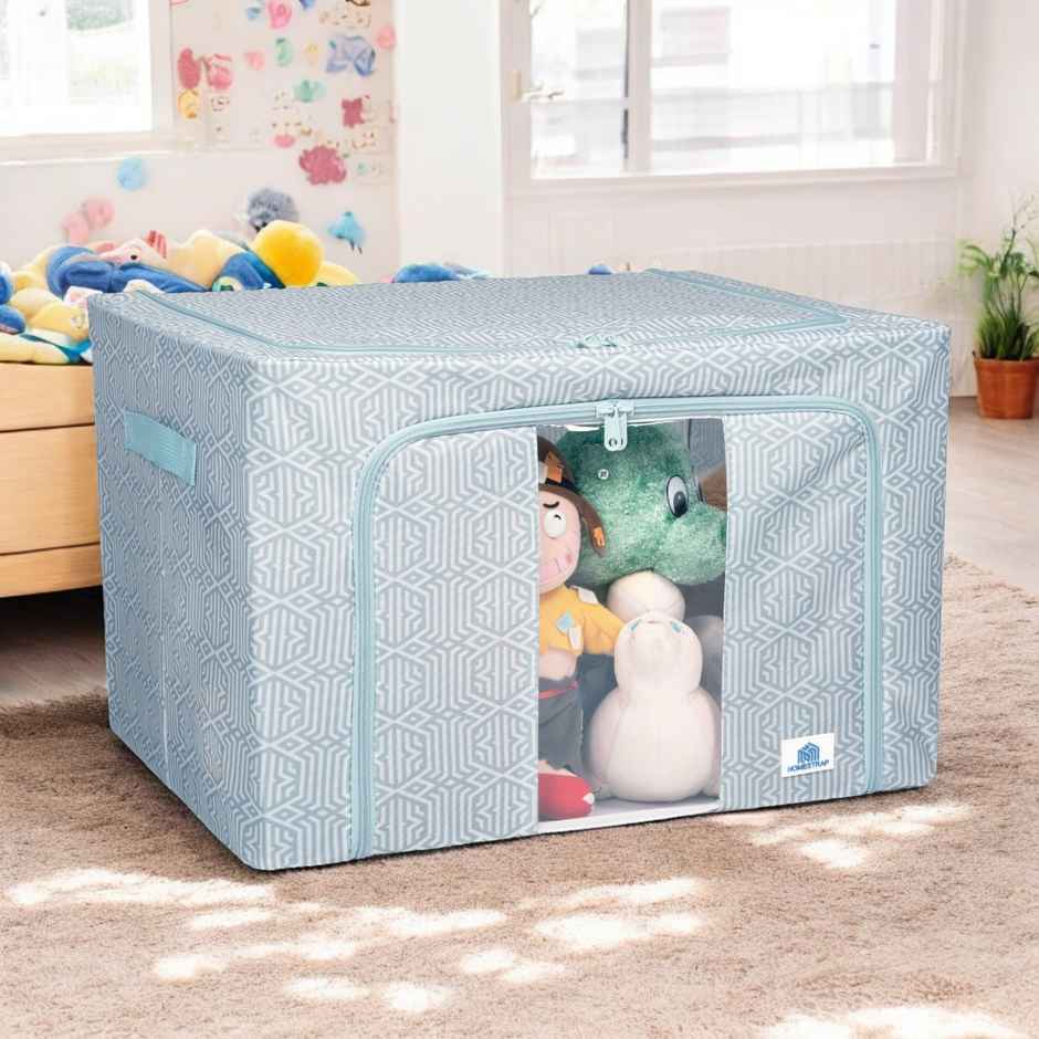 Homestrap Storage Box Organizer With Steel Frame, Zipper & Handles | 66 L