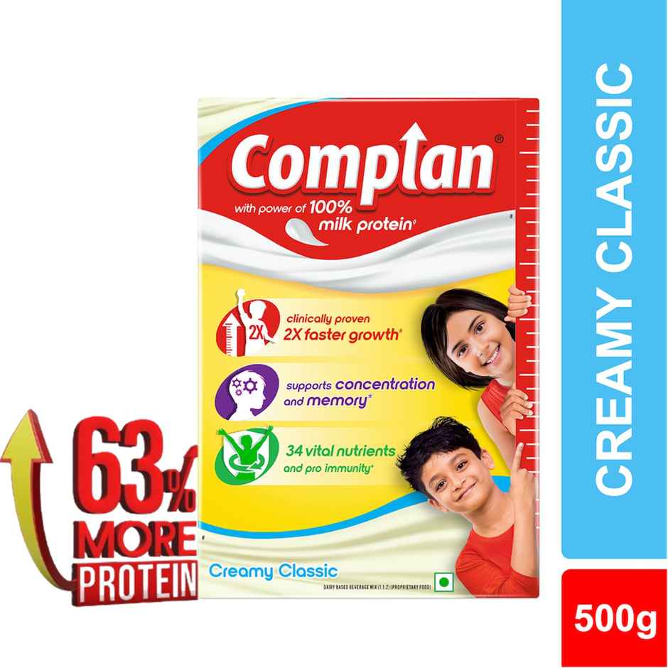 Complan Creamy Classic Flavour Drink Mix | For 5+ years Kids