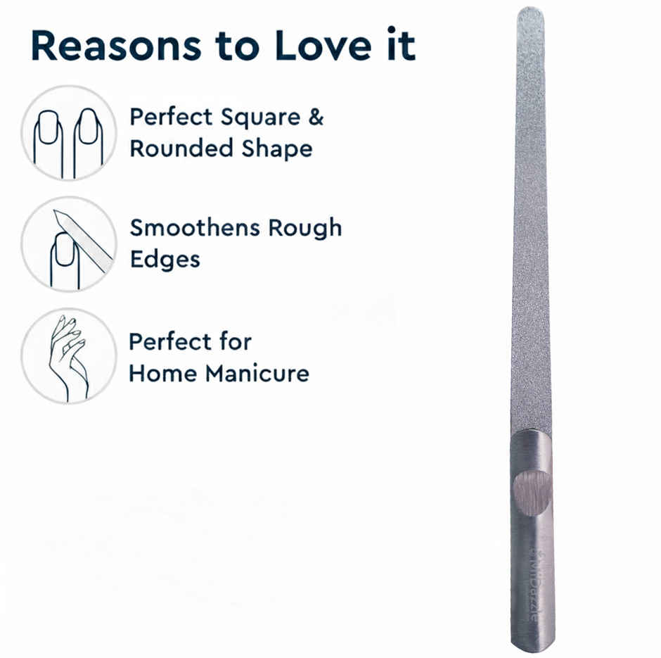 Midazzle Large Stainless Steel Nail Filer - Silver |MINF3801