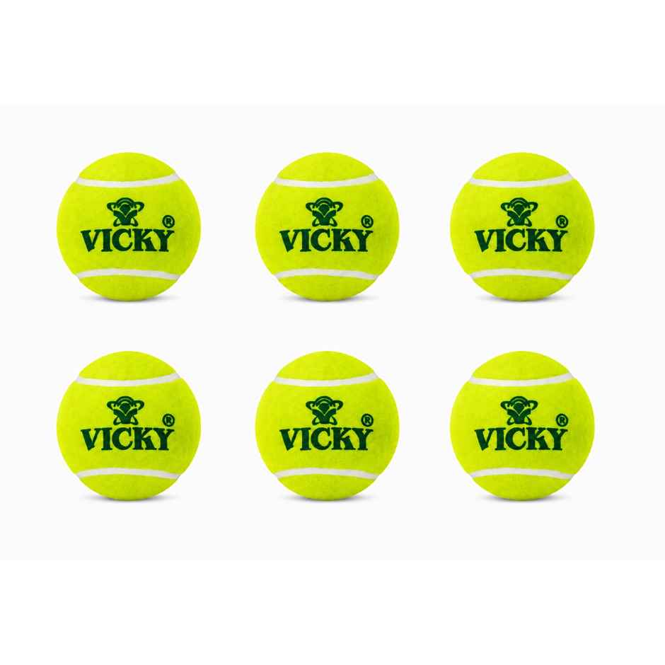 Vicky Light Weight Rubber Cricket Ball (Yellow) pack of 6