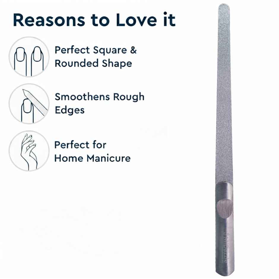 Midazzle Large Stainless Steel Nail Filer | Silver | MINF3801