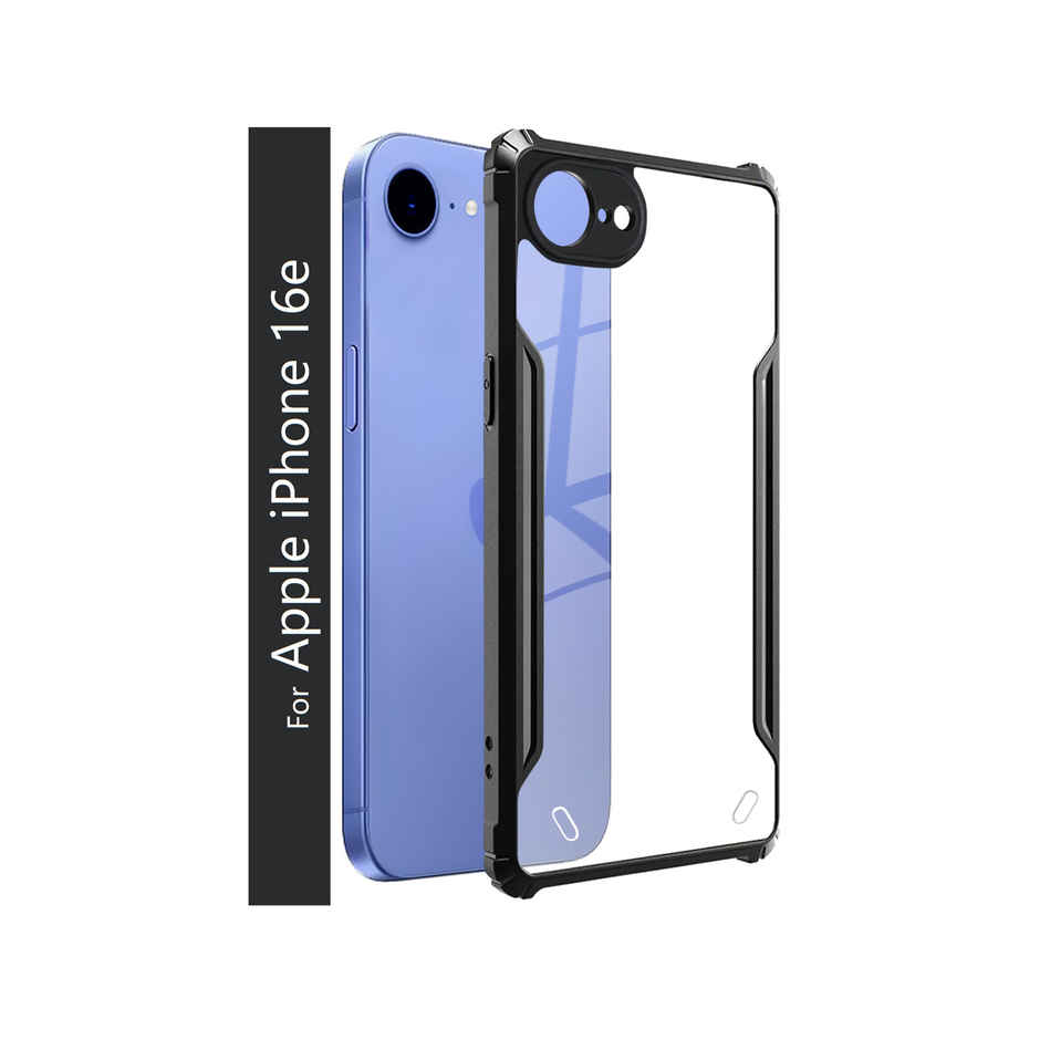 Kwine Case Apple iPhone 16e Back Cover - Black Bordered Transparent Case
