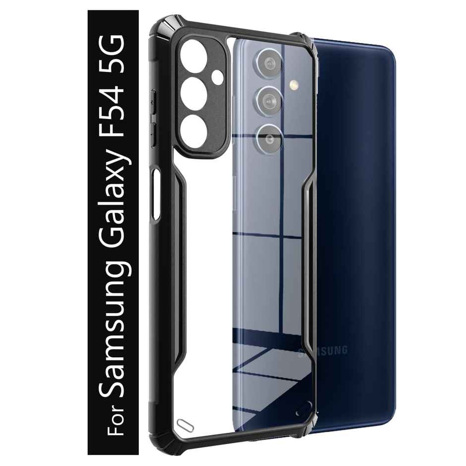 Kwine Case Samsung Galaxy F54 Back Cover - Black Bordered Transparent Case