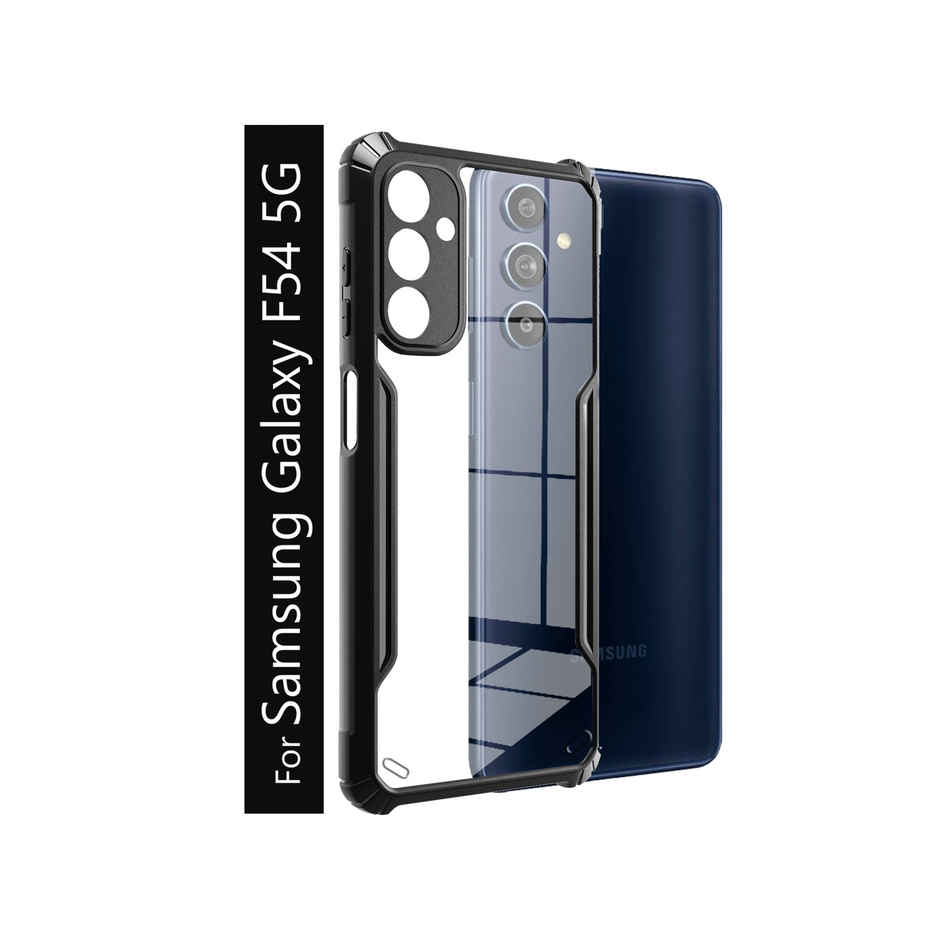 Kwine Case Samsung Galaxy F54 Back Cover - Black Bordered Transparent Case
