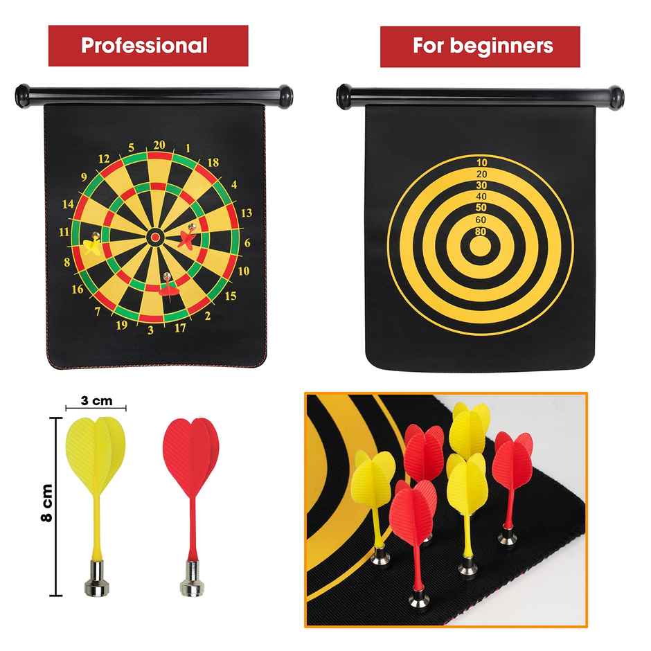 Hamleys Double sided Magnetic Dart Board Game with 6 Magnetic darts Multicolor 3Y+