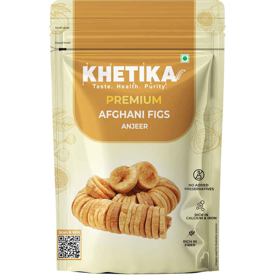 Khetika Premium Afghani Anjeer (Dried Figs) | Rich in Calcium & Fibre | No Added Preservatives
